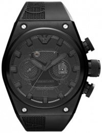 Emporio Armani Men's Super Meccanico AR4903 Black Rubber Analog Quartz Watch with Black Dial