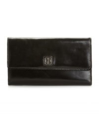 A sleek wallet to hold your checkbook and more, by Giani Bernini.