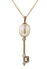 Effy Jewlery 14K Rose Gold Fresh Water Pearl and Diamond Key Pendant