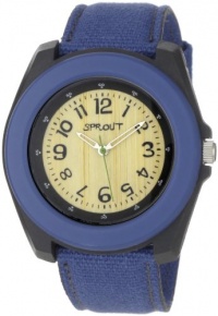 Sprout Unisex ST2002BLBKBL Eco-Friendly Corn Resin and Blue Organic Cotton Strap Watch