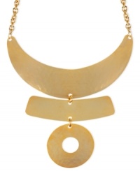 The shapes of style to come. This unique frontal necklace from Robert Morris features geometric shapes in a windchime design. Crafted in gold tone mixed metal. Approximate length: 16 inches + 3-inch extender. Approximate drop: 4-1/2 inches.