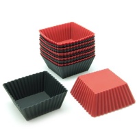 Freshware CB-306 12-Pack Square Silicone Reusable Baking Cup