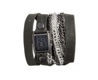 La Mer Collections - Gunmetal Icelandic Charcoal Leather Wrap Watch