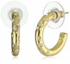 T Tahari Gold Petite Hoop Earrings with Crystal