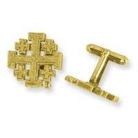 Gold-tone Jerusalem Cross Cuff Links