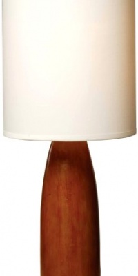 Normande HN1-1482 Flager 60-Watt Polyresin Wood-Look Table Lamp with Fabric Shade