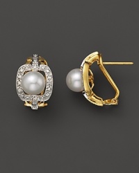 Diamonds add drama to glimmering Akoya pearls.