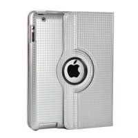 Case Star Silver Bright PU Leather 360 Degrees Rotating Smart Stand Case for Apple iPad 3 + Case Star Cellphone Bag