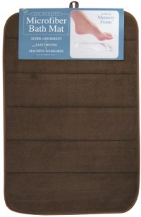 Envision Home Microfiber Bath Mat with Memory Foam, 16 by 24-Inch, Espresso