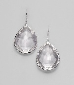 Faceted teardrops of clear quartz catch and reflect light gloriously as they hang from settings of sterling silver. Clear quartz Sterling silver Drop, about 1½ Ear wire Imported