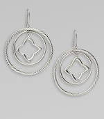 From the Quatrefoil Collection. A beautiful, geometric design full of movement and textures in sterling silver. Sterling silverLength, about 2Hook backImported 