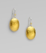 Radiant 24k goldplated sterling silver with a stunning textured finish. 24k goldplated sterling silverDrop, about 1½Hook backImported 