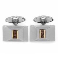 Cuff Links With Topazes in 18K Gold and Stainless by DOLAN BULLOCK