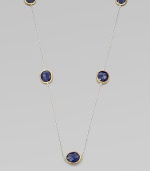 Rich lapis stations set in 24k gold on a sterling silver link chain for a truly elegant style. Lapis24k goldSterling silverLength, about 39½Lobster clasp closureImported 