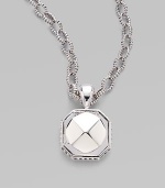 From the Silver Rocks Collection. A single faceted sterling silver rock on a long ball chain necklace. Sterling silver Length, about 18 Pendant size, about 1¼L X ¾ W Lobster clasp closure Imported 