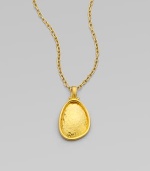 From the Elements Collection. A free-form disc of hammered 24k gold glows warmly as it hangs from a bold gold chain.24k yellow goldChain length, about 18Pendant length, about ¾ Hook claspImported