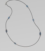 From the Cable Wrap Collection. A graceful design with faceted, marquis-shaped Hampton blue topaz stones wrapped and set in elegant, blackened sterling silver on a box link chain. Hampton blue topazBlackened sterling silverLength, about 38Lobster clasp closureImported 