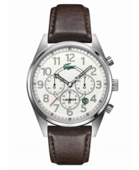 A casual chronograph timepiece from Lacoste's Zaragoza collection that finishes off weekend looks.