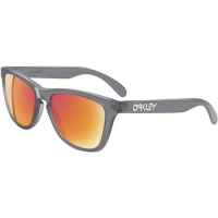 Oakley Red/Blue Frogskins Men's Limited Editions Sports Sunglasses w/ Free B&F Heart Sticker Bundle - Crystal Black/Ruby Iridium / One Size Fits All