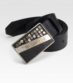 Classic leather style with vintage inspired belt buckle.LeatherAbout 1½ wideMade in Italy