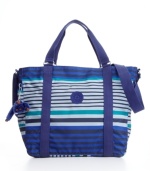 The Adara tote's cheery multicolored stripes will brighten your day, from Kipling.