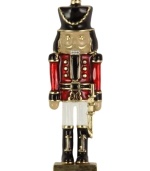 Standing guard over your precious possessions is the Nutcracker soldier in this keepsake holiday box from Jones New York. Crafted from mixed metal with gold-tone epoxy beads adding a special touch. Approximate length: 2-1/4 inches. Approximate width: 1-1/4 inches.