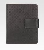 Diamante leather with leather trim.Velcro® flap closureAccomodates the iPad2®8½W x 9¾H x 1DMade in Italy