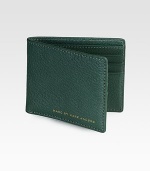 Traditional wallet in handsomely textured leather.One bill compartmentSix card slotsLeather4½W x 3HImported