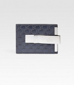 Money clip wallet in signature guccisima leather.Single card slotLeather3W x 4HMade in Italy