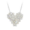 Sterling Silver Swarovski Elements Aurore Boreale Heart Pendant Necklace on Rolo Chain, 16+3 Extender