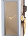 Gucci Women's YA127507 G-Frame Rectangle Brown Satin Strap 18k Case Watch