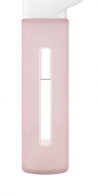 Takeya Modern Glass Water Bottle with Silicone Sleeve, Snow/Ice Pink, 16-Ounce