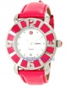 Michele Woman's MWW14B000005 Coral Diamond Bright Pink Patent Leather Watch