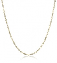 14k Yellow Gold Light Rope Chain Necklace, 15