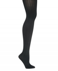 Get the cuteness of cable knit without the bulk of sweater tights. Silky microfiber tights by Berkshire.