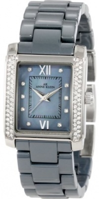 Anne Klein Women's 10/9923GMGY Swarovski Crystal Accented Grey Silver-Tone Ceramic Watch