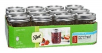 Ball 8-Ounce Quilted Crystal Jelly Jars with Lids and Bands, Set of 12