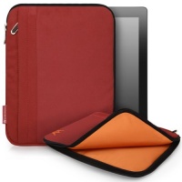 CaseCrown Faux Suede Zip Sleeve Case (Red) for iPad 4th Generation with Retina Display, iPad 3 & iPad 2