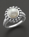 Lagos' Luna ring is resplendent in fluted sterling silver and a beautiful pearl centerpiece. Designed by Lagos.