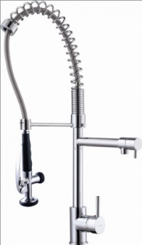 Kraus KPF-1602-KSD-30CH Single Lever Pull Out Kitchen Faucet and Soap Dispenser, Chrome