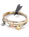 This playful set of plated metal, MARC BY MARC JACOBS charm bracelets is designed to spell chic M-A-R-C. Stack is a definite D-O.