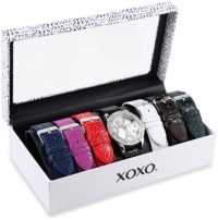 XOXO Women's XO9026 Seven Color Snake Interchangeable Strap Set Watch