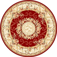 Safavieh Lyndhurst Collection LNH328C Red and Ivory Round Area Rug, 8-Feet Round