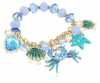 Betsey Johnson Jewels of the Sea Crab Multi-Charm Half Stretch Bracelet, 7.5