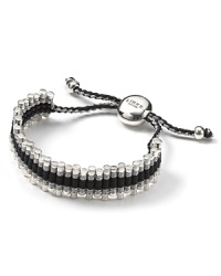 This unique sterling silver hand-woven lanyard with staggered links is a modern, grown-up take in the friendship band.