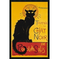 Tournee du Chat Noir by Theophile Alexandre Steinlen, Framed Print Art - 37.66 x 25.66