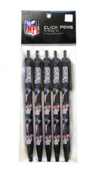 NFL New England Patriots Disposable Black Ink Click Pens, 5-Pack