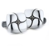 J.Goodman Sterling Silver Black Diamond Cufflinks.