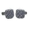 J.Goodman Sterling Silver Basket Weave Cufflinks