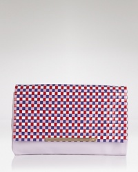 DIANE von FURSTENBERG's woven clutch is a cool-girl's after-hours accessory of choice. In a bold color way and oversized shape, it makes a statement worn with denim or dresses.